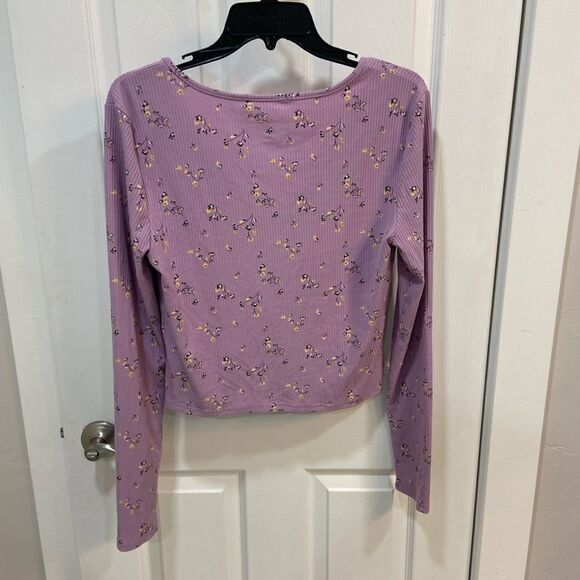 Me To We Purple Floral Zip Up Long Sleeve - Picture 8 of 8